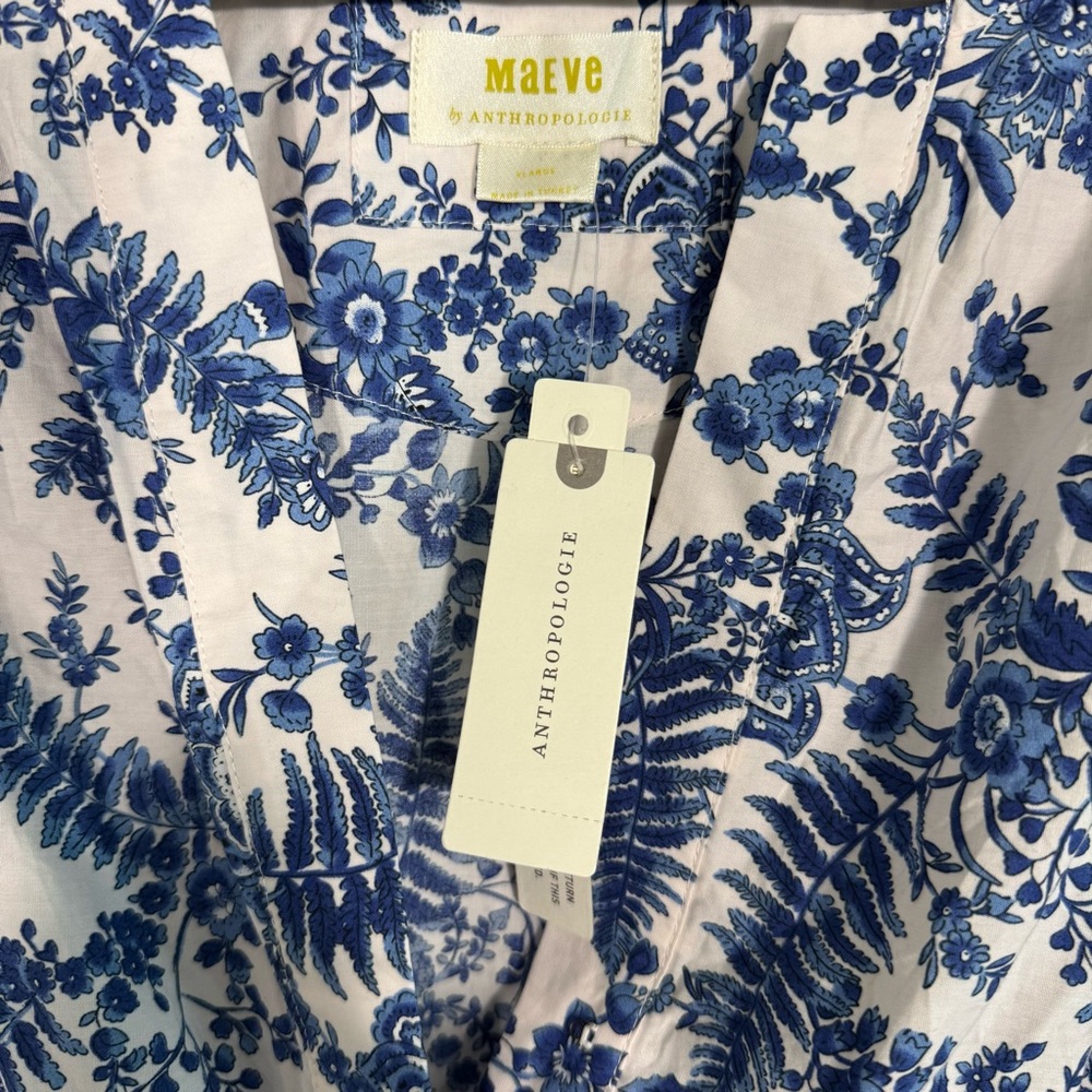 Anthropologie The Somerset Maxi Dress Blue and White Maxi Dress - Picture 13 of 15